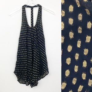 Staring at Stars T-Back Metallic Gold Dot Tank Top